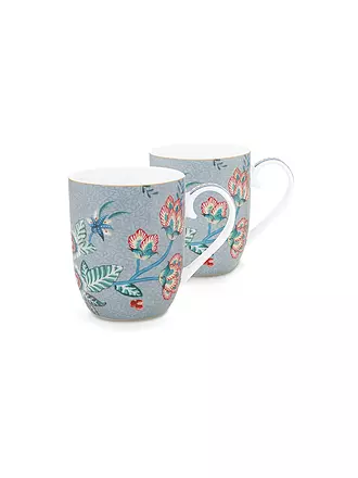 PIP STUDIO | Henkelbecher 2-er Set Small 145ml FLOWER FESTIVAL Light Blue | 